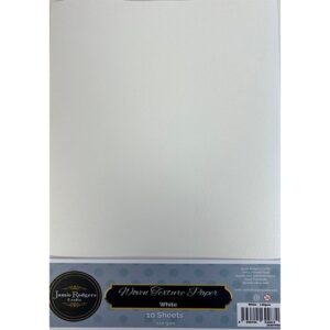 Jamie Rodgers Crafts Woven Texture Paper White 120gsm A4 – 10 Sheets