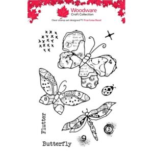 Woodware Autumn Butterflies A6 Clear Stamp Set