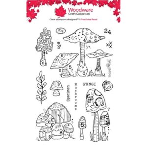 Woodware Mushrooms A5 Clear Stamp Set