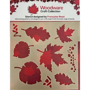 Woodware 6x6" Tattered Leaves Stencil