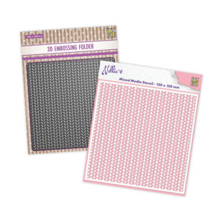 Nellie Snellen Knitting 3D Embossing Folder & Stencil set