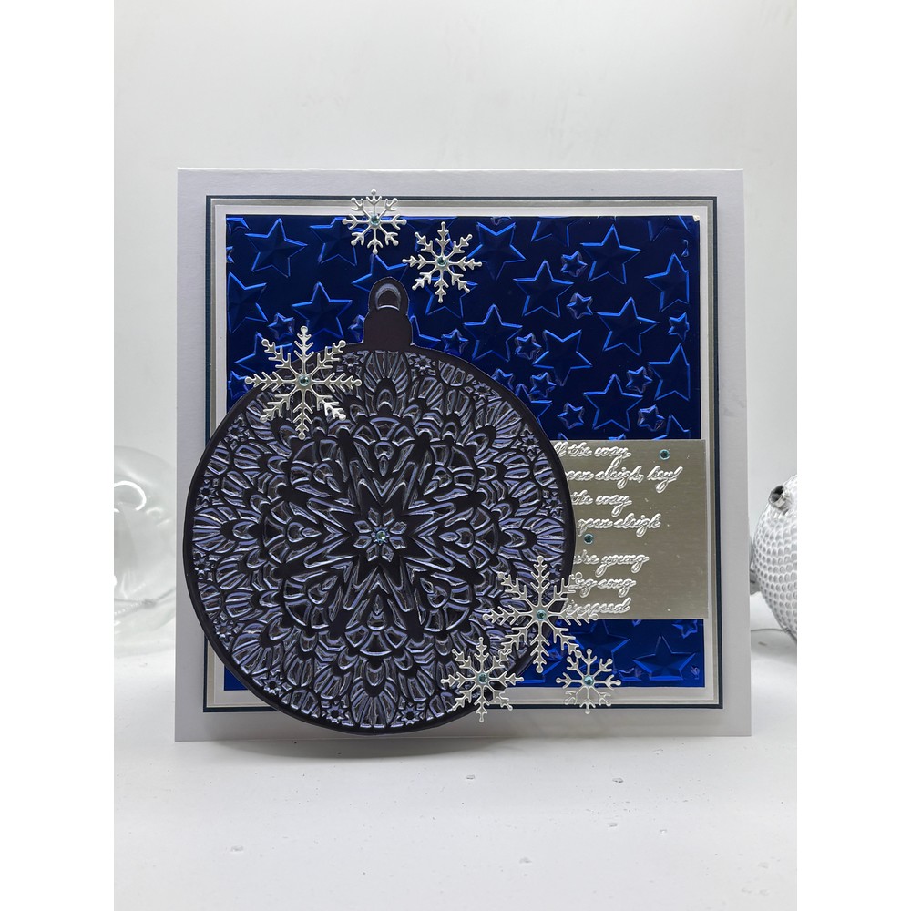 Vaessen Creative Christmas Bauble Folder + Izink White Ink Pad (8 x 8)