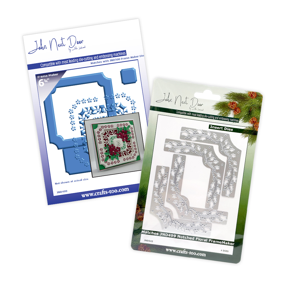 John Next Door Notched Floral FrameMaker & Holly Flourish Insert set