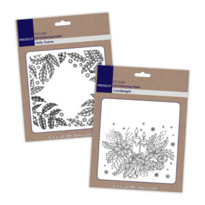 Presscut 3D Embossing Folder - Candlelight & Holly Frame set