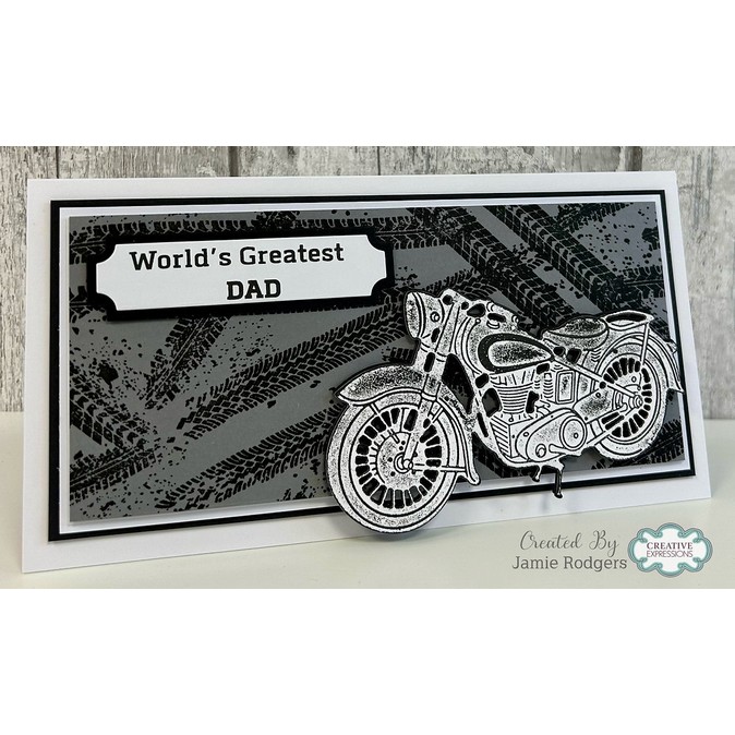 Creative Expressions Tire Tracks DL Clear Stamp