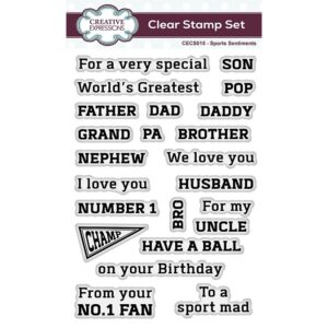 Creative Expressions Sports Sentiments A6 Clear Stamp Set