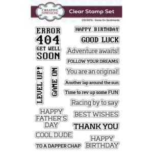 Creative Expressions Game On Sentiments A6 Clear Stamp Set