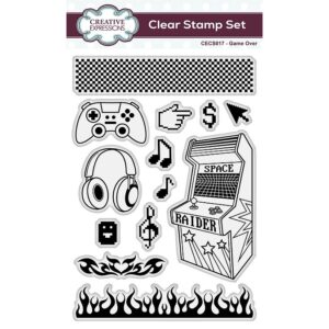 Creative Expressions Game Over Sentiments A6 Clear Stamp Set