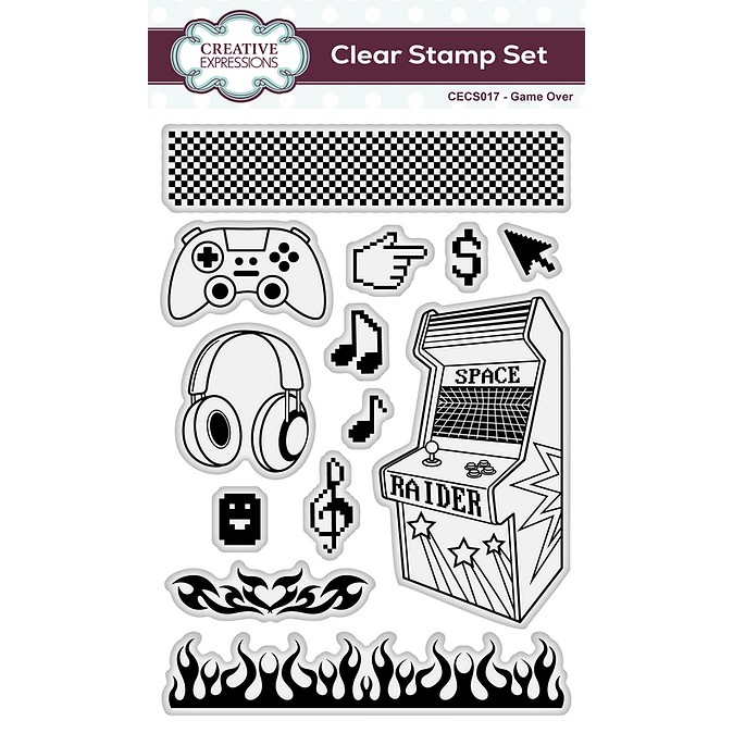 Creative Expressions Game Over Sentiments A6 Clear Stamp Set