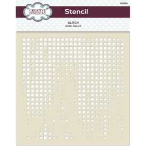 Creative Expressions Glitch 8x8 Stencil