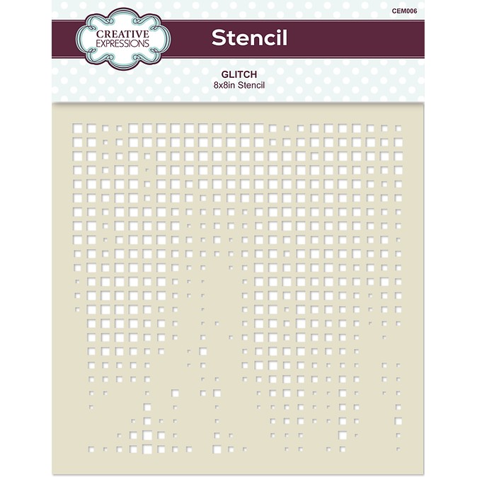 Creative Expressions Glitch 8x8 Stencil