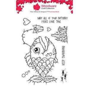 Woodware Birthday Fishes A6 Clear Stamp Set