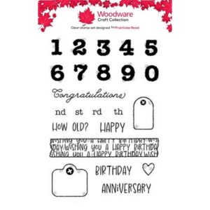 Woodware Birthday Numbers A6 Clear Stamp Set