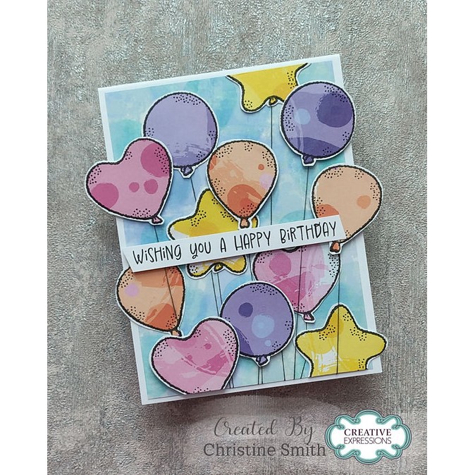 Woodware Party Balloons A6 Clear Stamp Set