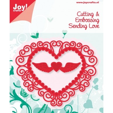 Joy Crafts Cutting & Embossing Stencil - Heart and Heart with Wings
