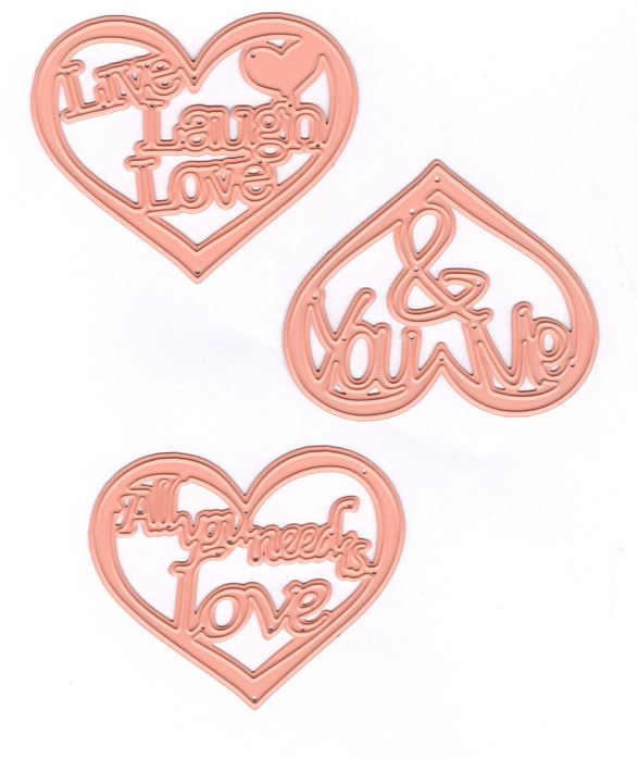Joy Crafts Cutting Stencil - Love Hearts Text