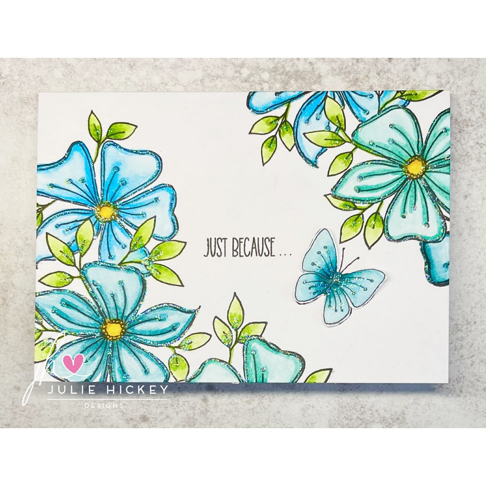 Julie Hickey Fanciful Florals A5 Stamp Set