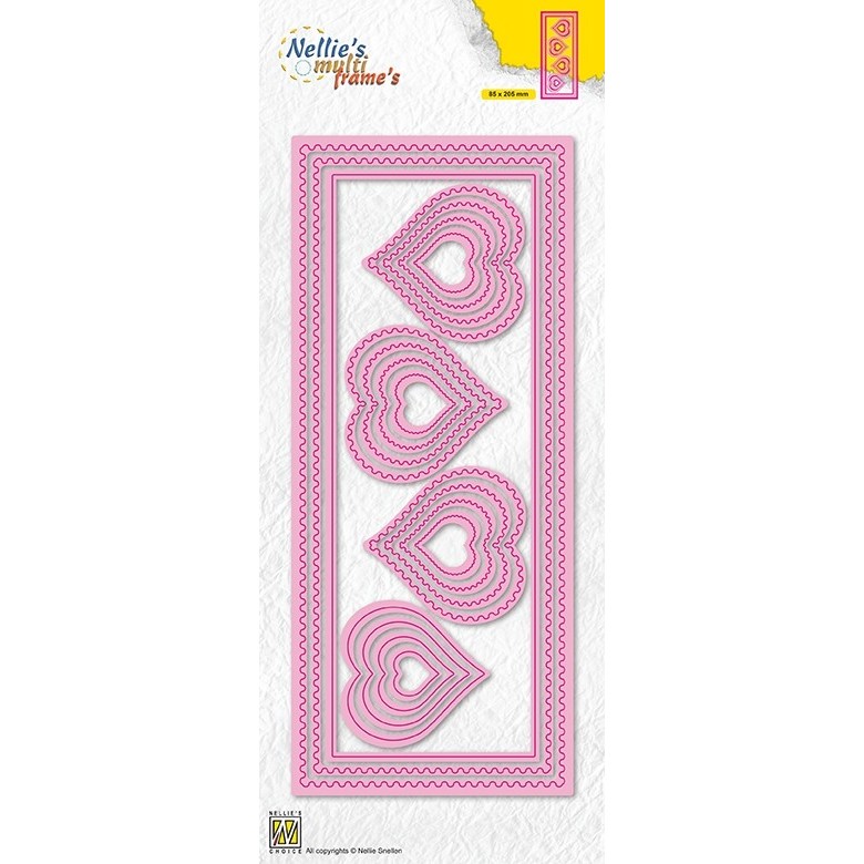 Nellie's Choice Multi Frame Dies Slim Lines - Hearts