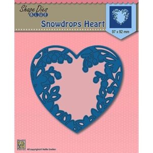 Nellie's Choice Shape Die Blue - Snowdrops Heart