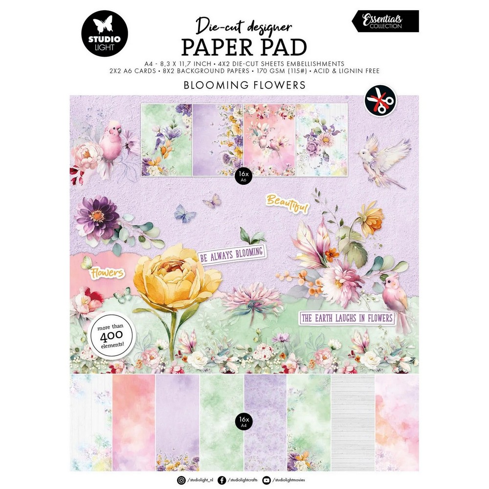 Studio Light Essentials Die-cut Paper Pad Flowers