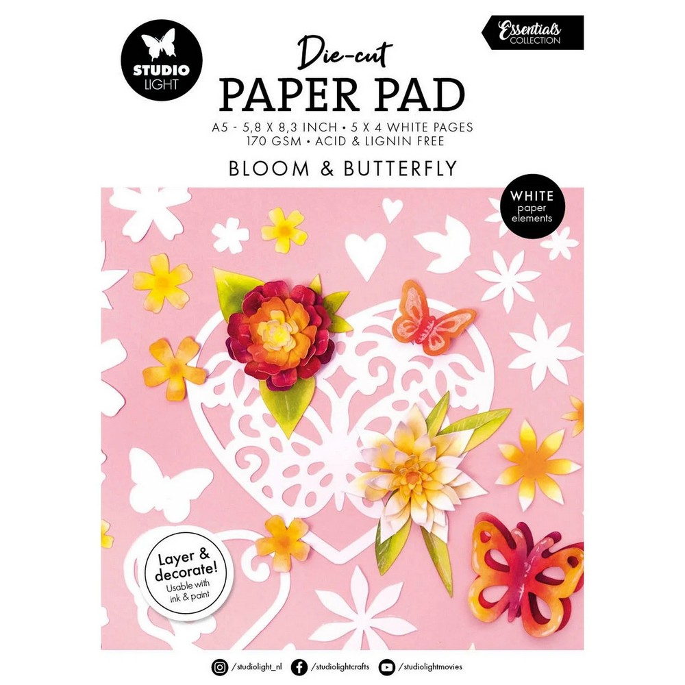 Studio Light Essentials Die-cut Paper Pad Bloom & Butterfly