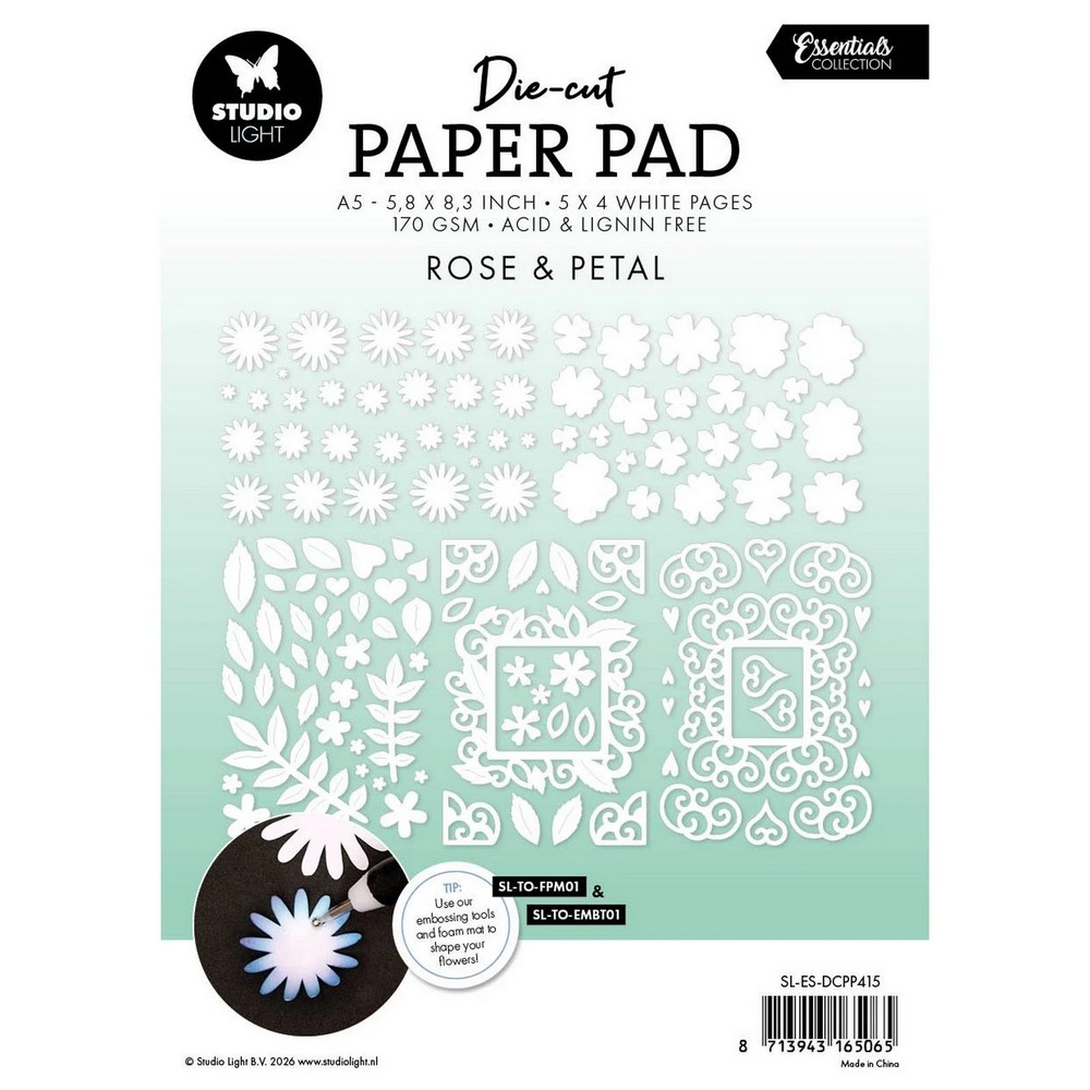 Studio Light Essentials Die-cut Paper Pad Rose & Petal