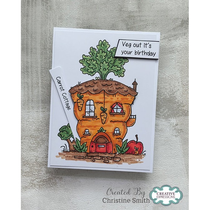 Woodware Carrot Cottage A6 Clear Stamp Set