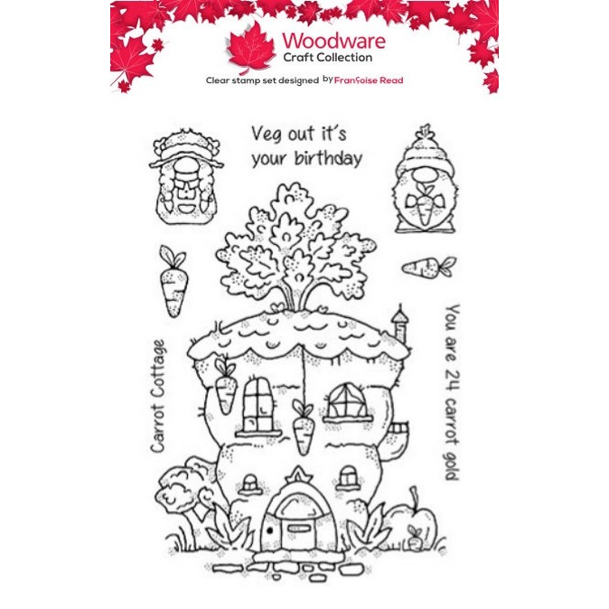 Woodware Carrot Cottage A6 Clear Stamp Set