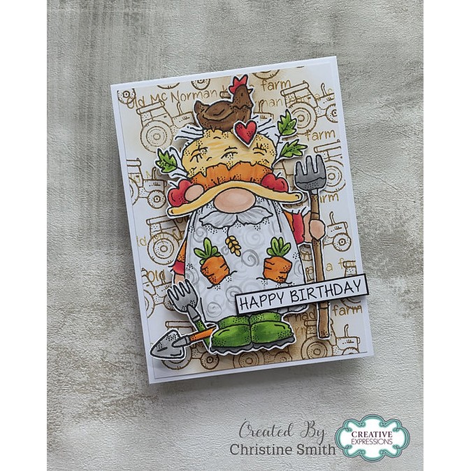 Woodware Farmer Norman A6 Clear Stamp Set