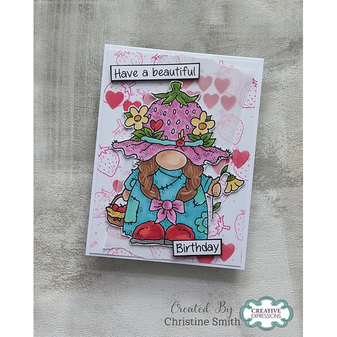 Woodware Strawberry Hat A6 Clear Stamp Set