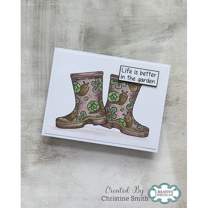 Woodware Garden Wellies A6 Clear Stamp Set