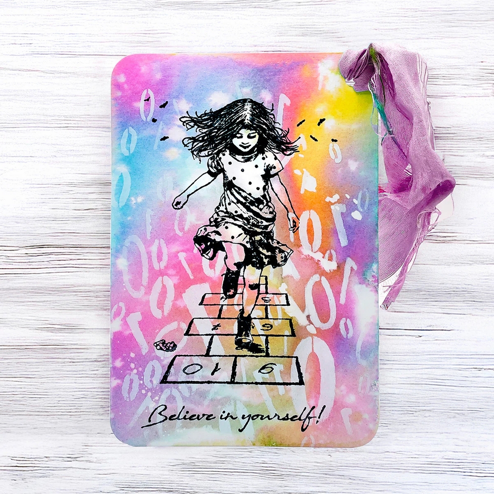 Cosmic Shimmer Believe In Yourself! Pre Cut Rubber Stamp Set by Andy Skinner
