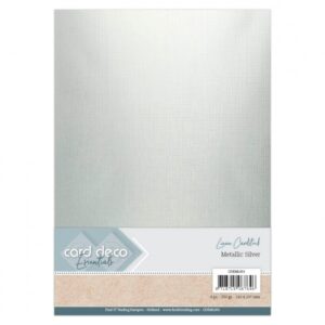 Card Deco Essentials - Linen A4 Metallic Silver