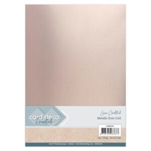 Card Deco Essentials - Linen A4 Metallic Rose Gold