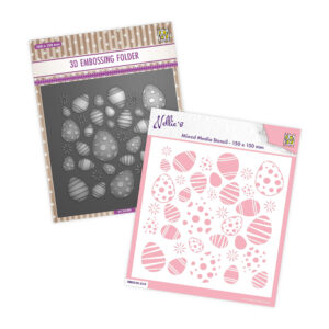 Nellie's Choice Easter Eggs Background 3D Embossing Folder & Stencil Set