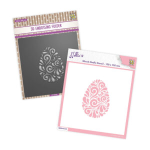 Nellie's Choice Doodle Egg 3D Embossing Folder & Stencil Set