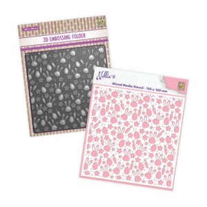 Nellie's Choice Bunny's Carrots 3D Embossing Folder & Stencil Set