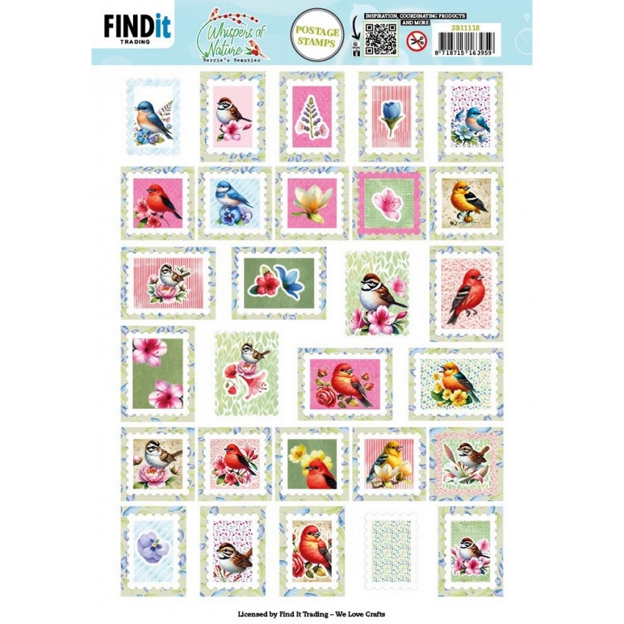Berries Beauties 3D Push Out Whispers of Nature - Postage Stamps