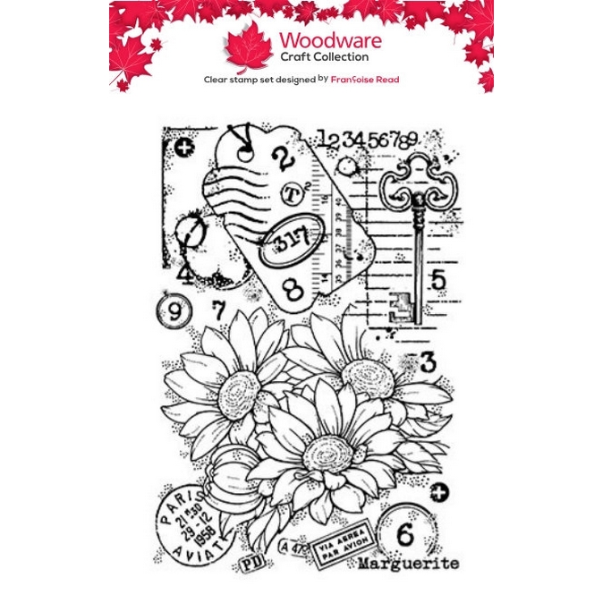 Woodware Marguerite A6 Clear Stamp Set By Françoise Read