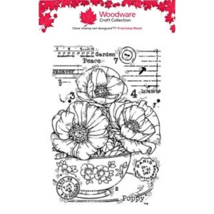 Woodware Poppy Cup A6 Clear Stamp Set By Françoise Read