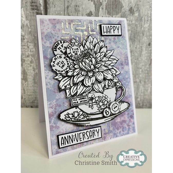 Woodware Tea Cup Blooms A6 Clear Stamp Set By Françoise Read - Image 3