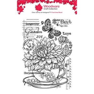 Woodware Tea Cup Blooms A6 Clear Stamp Set By Françoise Read