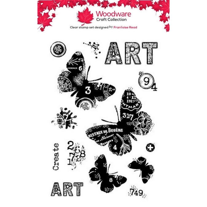 Woodware Fancy Butterflies A6 Clear Stamp Set By Françoise Read