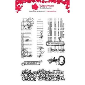 Woodware Text and Numbers A6 Clear Stamp Set By Françoise Read
