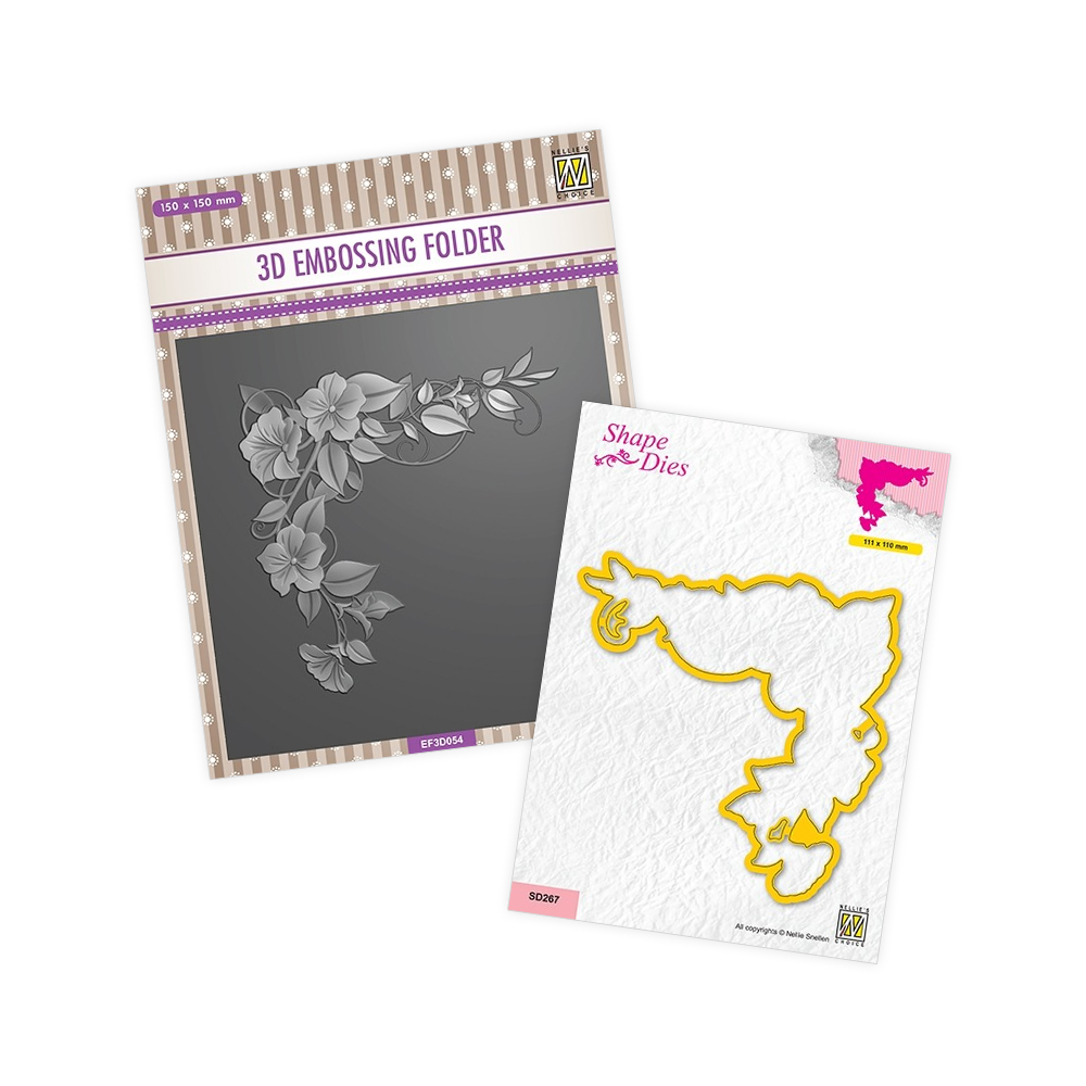 Nellie's Choice 3D Folder & Shape Die - Flower Corner 1 set