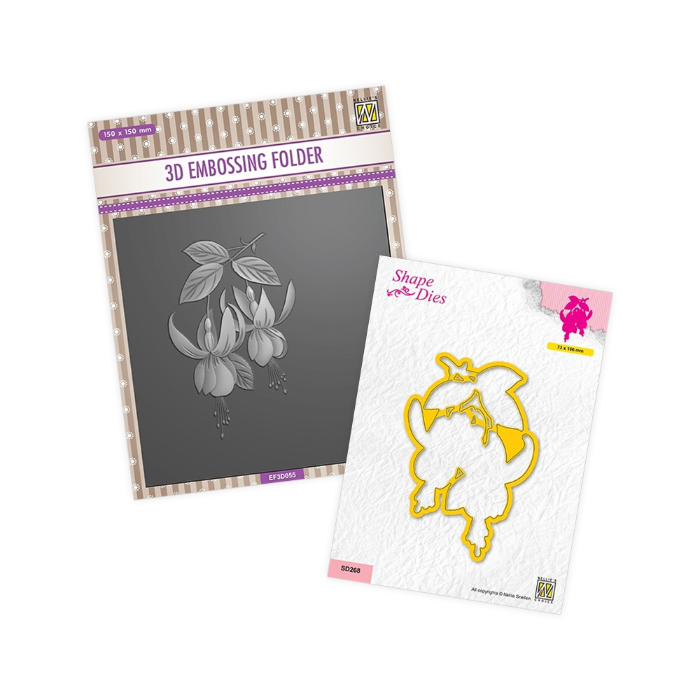 Nellie's Choice 3D Folder & Shape Die - Square Fuchsia set