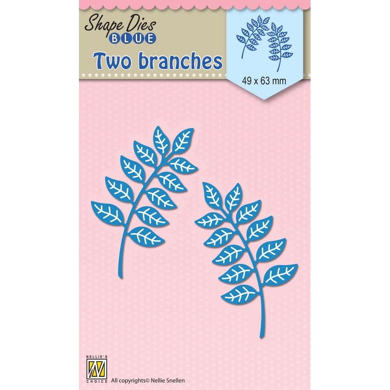 Nellie's Choice Shape Dies Blue Two Branches & Oak Branches set - Image 2