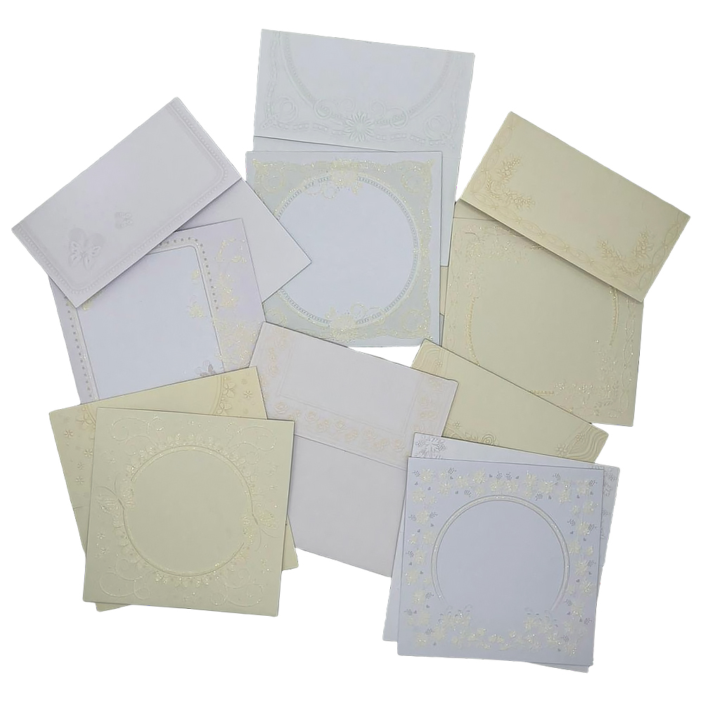 Glitter Cards & Embossed Envelopes Set