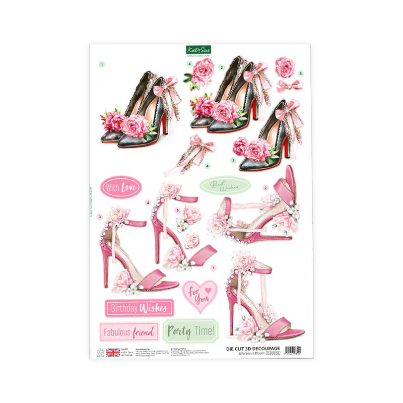 Die Cut Decoupage - Stilettos in Bloom