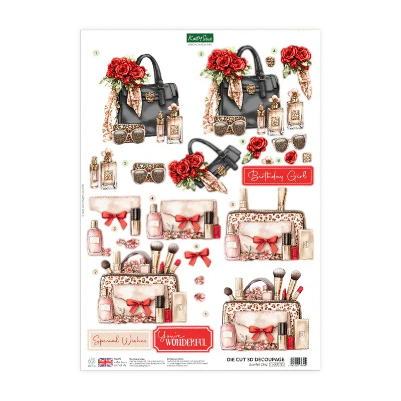 Die Cut Decoupage - Scarlet Chic